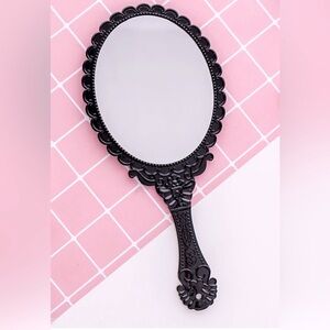 Elegant Black Handheld Mirror NEW nwt